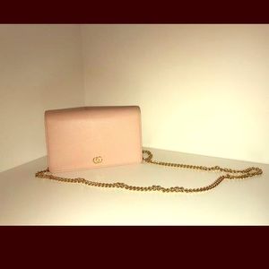 Pink Gucci with gold chain